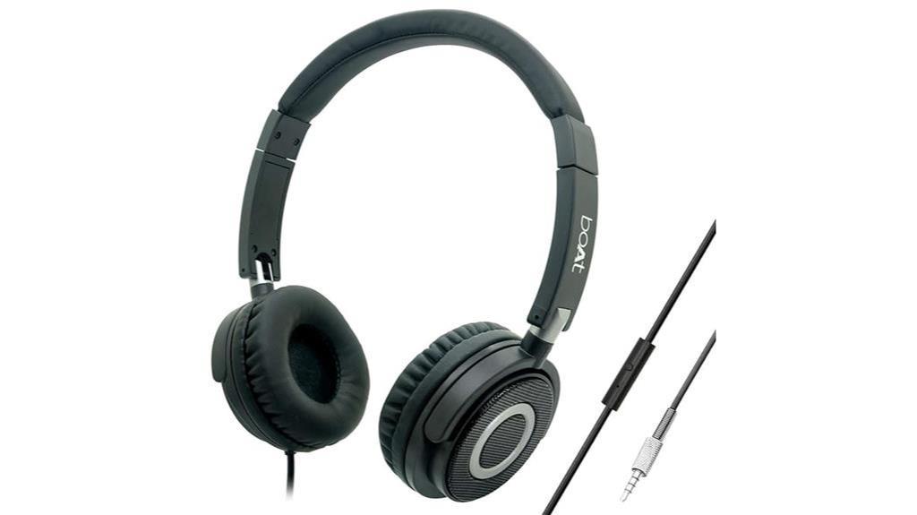 on ear wired headphones with